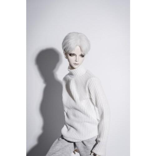 BJD loes dolls clothes white striped cotton half collar mid-neck shirt blouse 1/4 1/3 MSD SSDF Uncle doll accessories