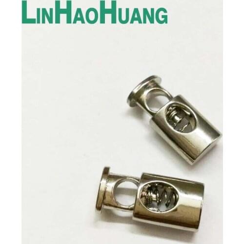 Wholesale 35pcs/lot oval metal alloy stoppers toggle cord locks Drawstring lock with hole silver nickle2015060203