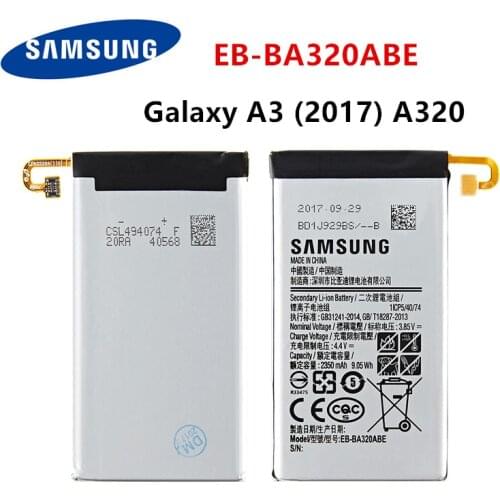 SAMSUNG Orginal EB-BA320ABE 2350mAh Battery For Samsung Galaxy A3 (2017) A320 SM-A320F A320Y A320FL A320F/DS A320Y/DS