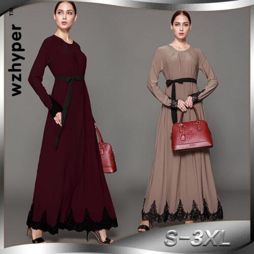 Dress Top New Muslim Women Dress and Robe Kaftan Slim Party Dresses for Women Fashion Islamic Clothing Turkish Abaya Dubai