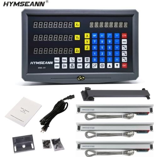 Complete Set SNS-3V 3 Axis Lathe Mill DRO Digital Readout Kit With 3 PCS 50mm-1000mm Linear Scale Encoder Optical Grating Ruler