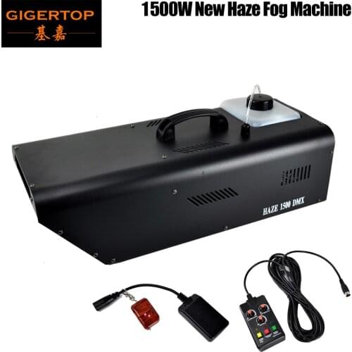Gigertop 1500W Haze Fog Machine DMX512 / Remote Control Christmas Party Fog machine Lampblack Stage Fogger Black Silver Color