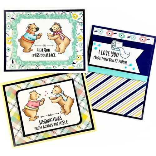 Sending Hugs Bear Clear Stamp and Cutting Dies DIY Card Album Make Scrapbook Crafts Stencil New Supplies 2020