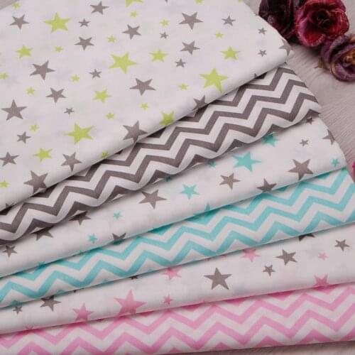 Twill Cotton Fabric,Stars Wave print DIY Sewing Patchwork Quilting Fat Quarters Tecido Cloth Tilda For Baby Dress Sheet Textiles
