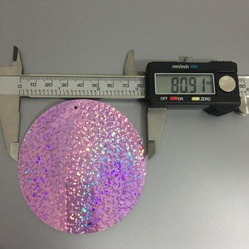 15pcs Silver Laser Large Round Sequins 80mm PVC Flat Sequins Artesanatos Accessories With 2 Holes for wedding Craft