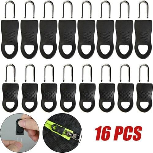 16pcs Replacement Zipper Fixer Repair Pull Tap For Pants Luggage Boots Bags Backpack Tool-Free Detachable Zipper Bag Accessories