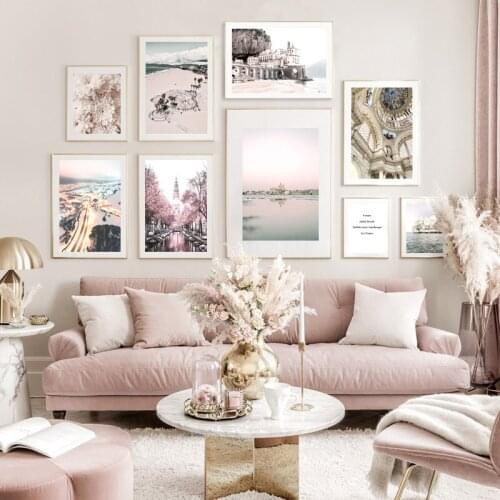 Modern Beach Scenery Poster Wall Art Canvas Painting Nordic Landscape Picture Home Decor Minimalist Print for Living Room Design