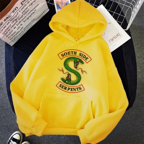 Riverdale Hoodie Sweatshirts Oversize South Side Serpents Print Streetwear Tops Winter Hoodies Women Hooded Pullover Tracksuit