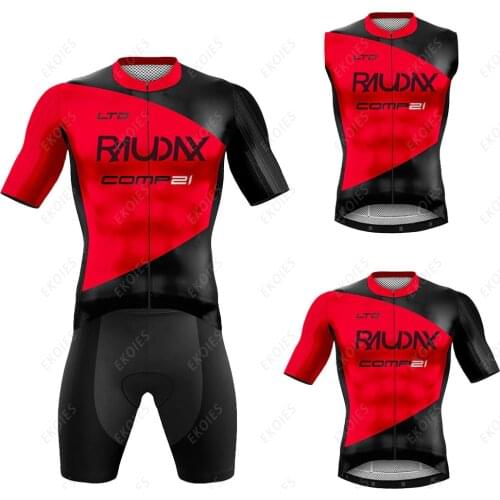 RAUDAX Cycling Jersey 2021 Men 19D Pad Bib Shorts Set Summer Cycling Clothes Breathable Maillot Ciclismo Hombre Bicycle Clothes
