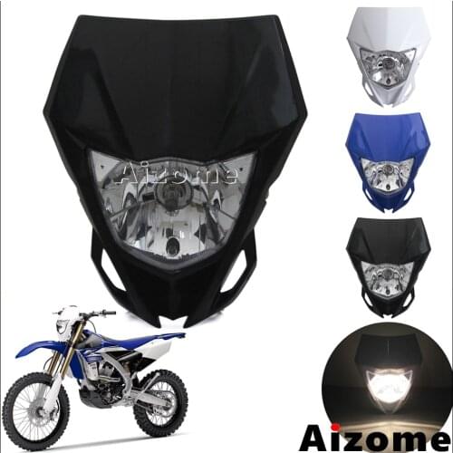 Universal Motorcycle 35W Headlight Fairing Motocross Dirt Bike Black Lighthouse Headlamp For Yamaha YZF YZ X WR 250 450