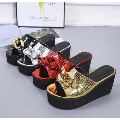 New Summer Shoes for Women Fashion Platform Wedge Sandals Thick Sole High Heel Slippers
