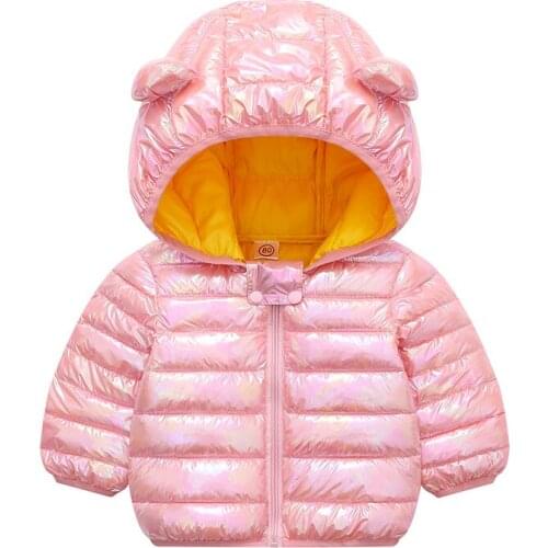 Winter Baby Infant Coats Boys Girls Jackets For Children Autumn Outerwear Fashion Bright Hooded Coats Newborn Toddler Snowsuit