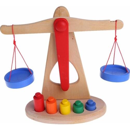 1 Set Montessori Educational Baby Early Evelopment Scale Funny Balance Game Wooden Toy Children Math Toy Gift Wholesale