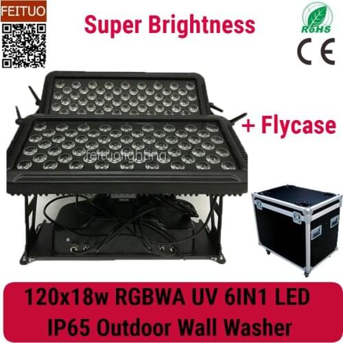 1pcs+flight case IP65 Waterproof 120x18w RGBWA UV 6IN1 LED City Color Light Outdoor LED Wall Washer Stage Bar Light