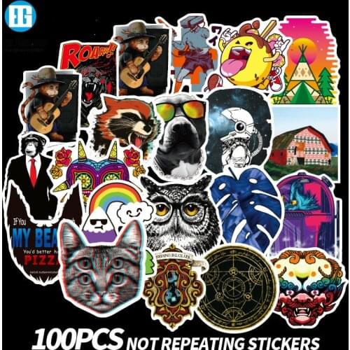 100pcs Cartoon Graffiti Car Sticker for Car Styling Bike Motorcycle Laptop Travel Luggage Cool Funny Sticker Bomb JDM Decals