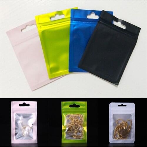 20Pcs Matte Ziplock Bags Aluminum Foil Hologram Waterproof Zipper Reclose Storage Bag Jewelry Nail Beauty Bracelets Package Bags