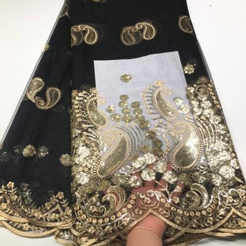 2020 Sequins African Lace Fabric High Quality Lace 2020 Tulle Lace Fabric, Nigerian Lace Fabrics for Sewing Wedding Dress M1940