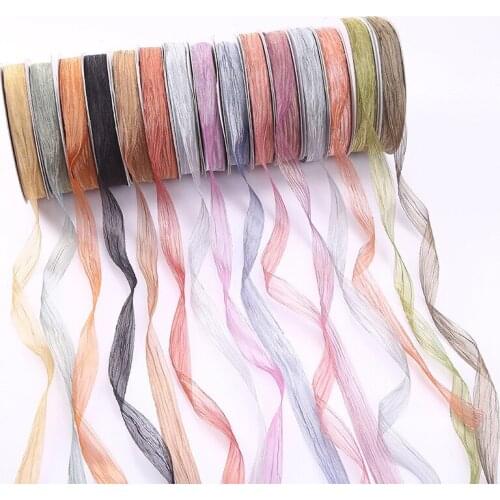 25mm 40mm Solid Color Organza Ribbon Handmade Hair Bow Sewing Accessories