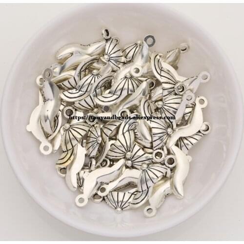 50Pcs/Lot) Zinc Alloy Tibetan Silver European Charm Cap-Shape Pendant Size 21X6mm ZN44010