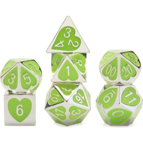 7Pcs/Set DND TRPG Board Games Metal Dice D4-D20 Polyhedral Game Dice Multi Sides Entertainment Dice With Drawstring Bag BC0267