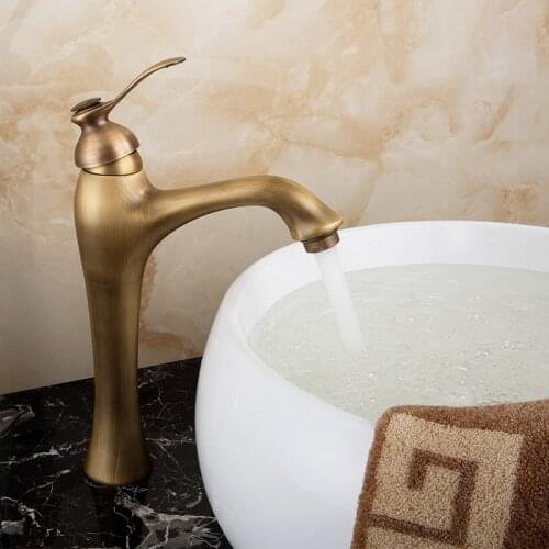 Antique Brass Single Handle Bathroom Basin Faucet Vanity Sink Mixer Tap KD736