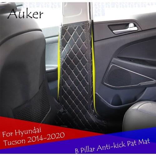 Car Styling B Pillar Anti-Kick Pat Mat Cover Stickers Interior Decoration For Hyundai Tucson 2015-2020