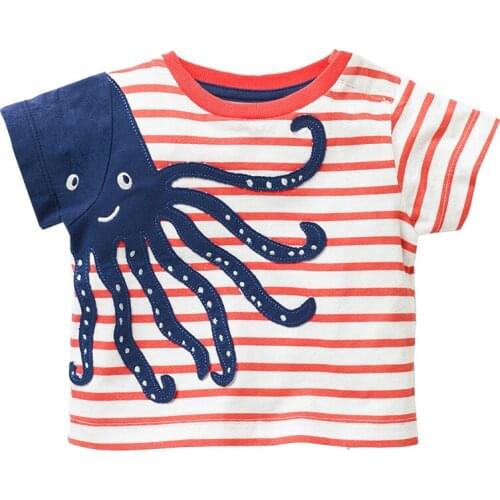 Bambino 2021 New Tees of Children 2-7 Years Cartoon Pure Cotton T shirt for Kids Boys Tops Clothing Baby Clothes Child Costume
