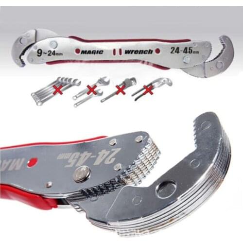 BMBY-9-45mm Adjustable Magic Wrench Multi-function Purpose Spanner Tools Universal Wrench Pipe Home Hand Tool Quick Snap Grip