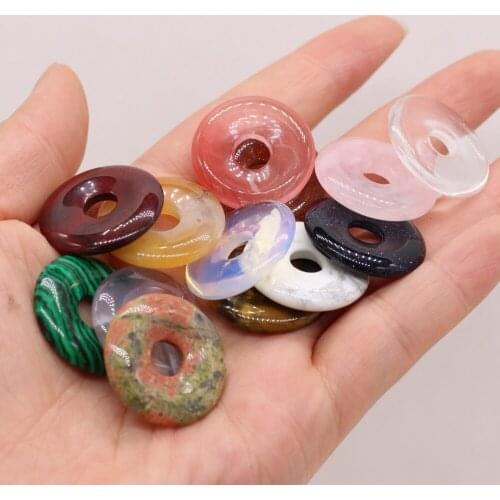 Natural Semi-precious Stone Large Hole Beads 25x25mm DIY for Making Jewelry Necklace Accessories Gift