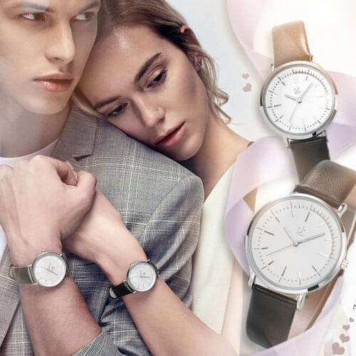 Simple Dial Men Women Watches Fashion Business Quartz Wristwatch With Leather Classic Casual Male Clock Black Couple Watch Gifts