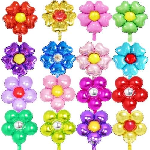 Decoration balloon wedding room wedding birthday background wall decoration five-leaf heart-shaped petals aluminum balloon