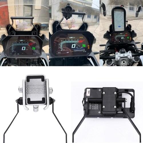Motorcycle Mobile Phone GPS Holder Charging Bracket GPS Navigation Bracket Front Bar Stand Fit for BMW F750GS F850GS