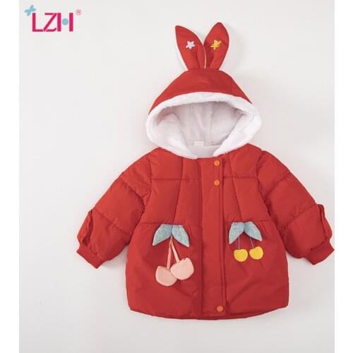 LZH Childrens Clothing For Girls Autumn Winter Warm Down Jacket For Girl Cartoons Toddler Kids Coats Baby Girl Outwear 1-4 Year