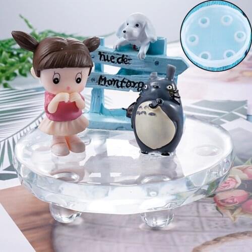 DIY Micro Ornaments Display Base Silicone Mold Round Place Perfume Jewelry Set Table Molds UV Resin Cement Casting Clay Mould