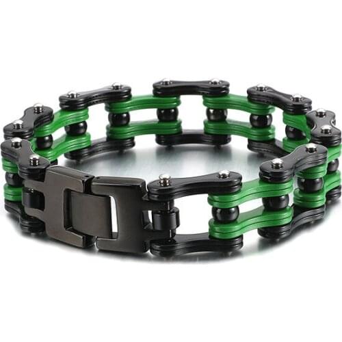 European And American Street Fashion Mens Titanium Steel Bracelet Rock Punk Style Mens Bicycle Chain Link Bracelet Charm