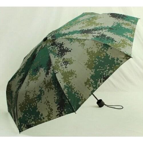 Camouflage Three-Folding Umbrella Durable Windproof Rain Umbrella Portable Military Pongee Umbrella Free Shipping