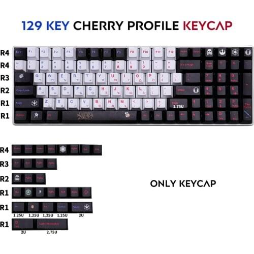 129 Keys Cherry Profile Keycaps PBT DYE-SUB Keycap For Mechanical Gaming Keyboard Star War Theme Personalized Key Cap