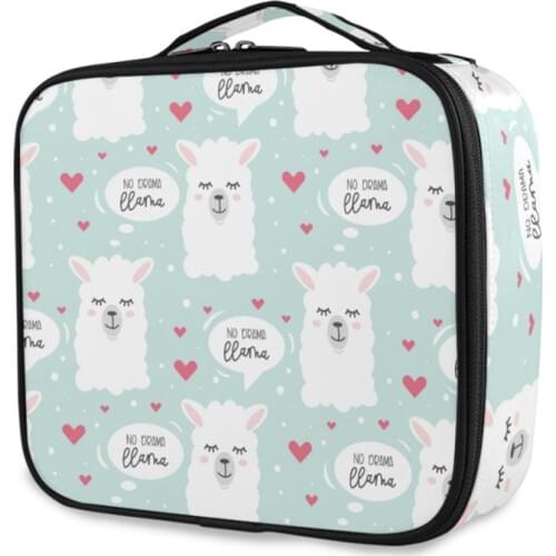 Beautician Necessary Layer Cosmetic Bag Box Women Beauty Vanity Make Up Tools Organizer Case Alpaca Travel Toiletry Wash Storage