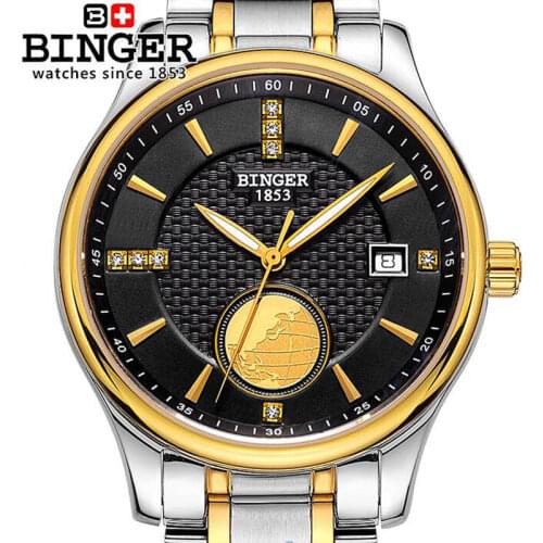 Switzerland BINGER Mechanical Men Watch Luxury Brand Mens Automatic Watches Sapphire Wristwatches Male Watch Waterproof Reloj