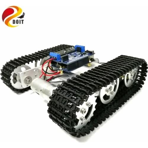 Mini T100 Crawler Metal Tank Robot Chassis with Arduino Wireless WiFi Controller Kit for Modification RC Toy by APP Phone