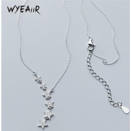 WYEAIIR Fashion Stars Exquisite Sweet Romantic 925 Sterling Silver Female Necklace