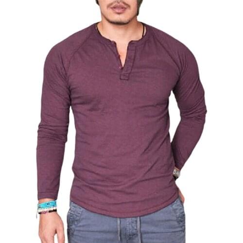 Men T-shirt Fashion Solid color Long Sleeve Breathable Cotton O Neck Blouse for Dating Mens Clothing футболка 2021