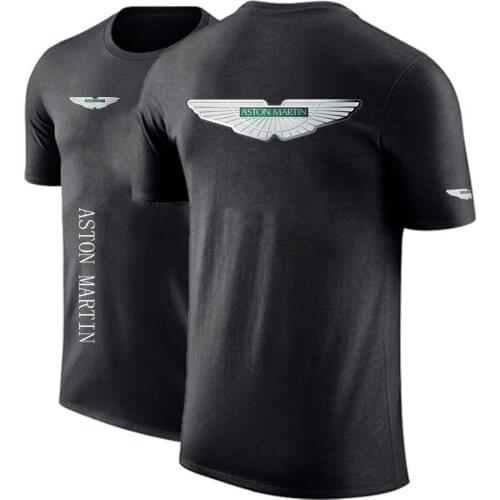 New Hot Saleprinted Cotton Shirt Aston Martin Mens T-shirt Spring Fashion Harajuku High Street Comfortable Casual Short Sleeve