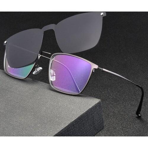 High Quality alloy Clip On Sunglasses Men Polarized Lenses Clips Magnet Eyewear Myopia Spectacle Optical Frame FML