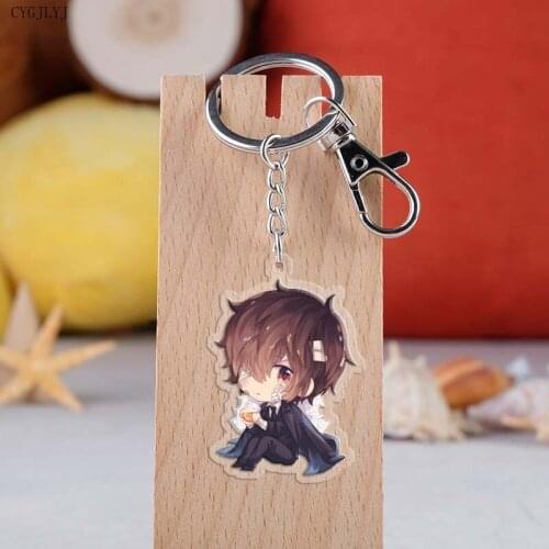 New Bungo Stray Dogs Keychain Double Sided Key Chain Acrylic Pendant Anime Accessories Cartoon Key Ring For Men Women Jewelry