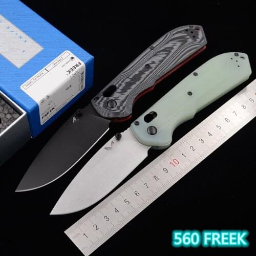 JUFULE New 560BK-1 560 G10 Handle Mark M4 Blade Folding Knife Pocket Survival Kitchen Camping Hunting Utility Outdoor EDC Tool