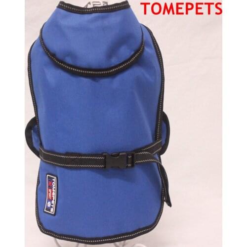 TOMEPETS pet clothing medium big dog raincoat warm cloak waterproof doggie mantle with reflective binding in blue/camouflage