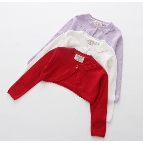 1-8T Cardigan Sweater For Girls Elegant Toddler Kid Baby Clothes Fall Autumn Knit Top Coat Cute Sweet Knitwear Outfit