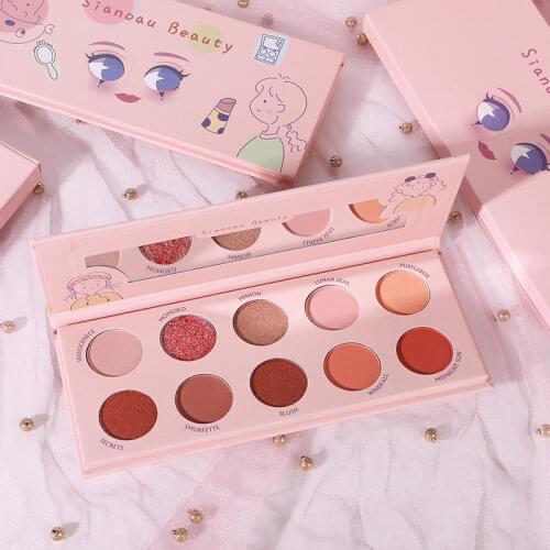 10 Colors Miss Peach Eyeshadow Palette Matte Shimmer Long Lasting Earth Color Waterproof No Blooming Eyeshadow Palette Cosmetics