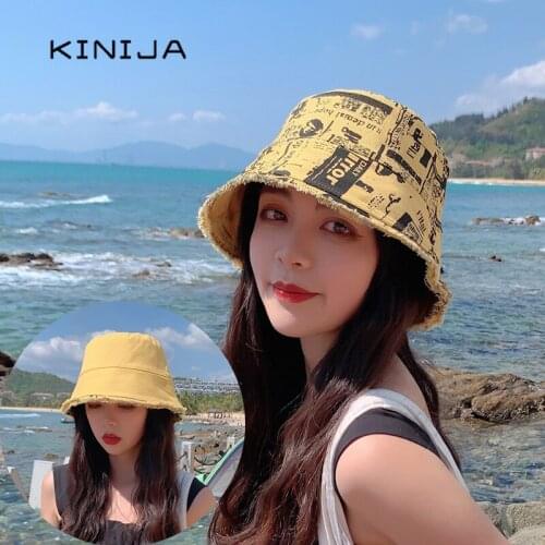 2021 new black fluffy bucket hat wide brim beach fishing sun protection hat harajuku casual punk cowboy cap Panama chapeu women